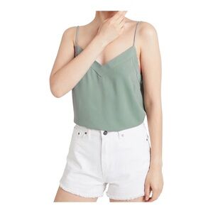 Topshop Green Women's Camisole Top Size 4 Spaghetti Strap